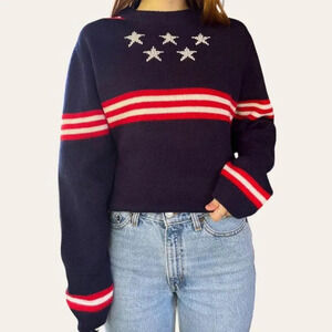 70s vintage stars and stripes knit sweater
